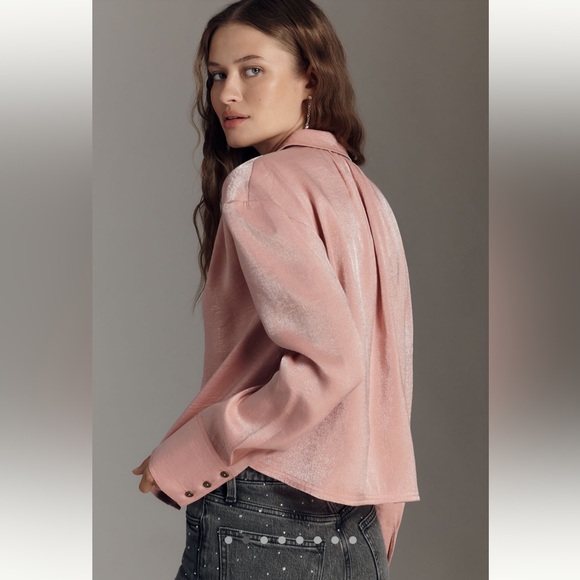 Anthropologie Pilcro Liquid Shine Buttondown Shirt - Picture 2 of 5